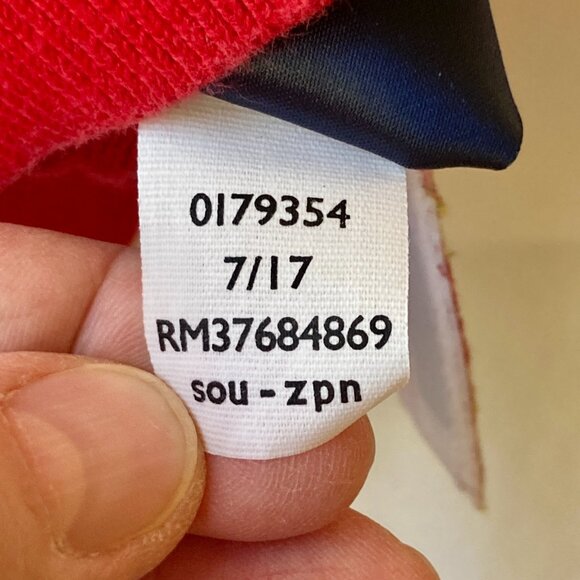 Tommy Hilfiger Apple Red Cotton Sweater Womens Size XXS Cable Knit Flag Preppy - Picture 11 of 16